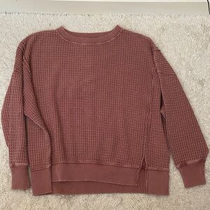American Eagle Waffle Knit Sweater - Mauve